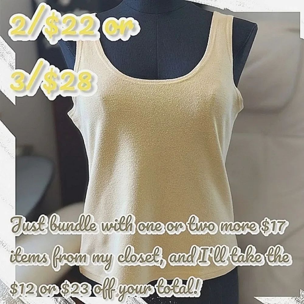 Vtg butter yellow wide strap scoop neck tank top